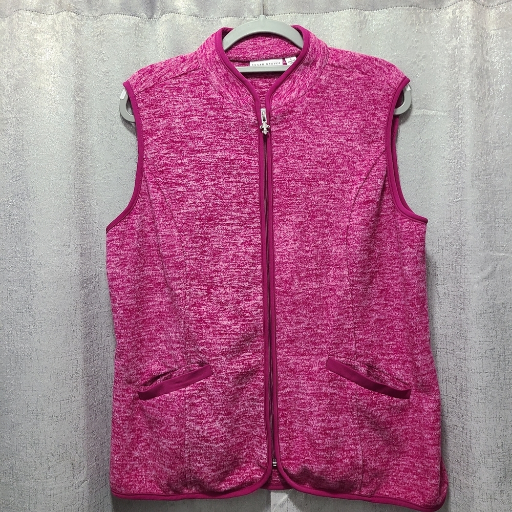 Susan Graver Fuchsia Zip-Up Vest